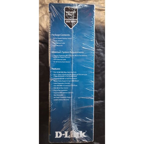 D-Link 5-Ports External Ethernet Switch DGS-1005G NEW SEALED - Picture 5 of 6